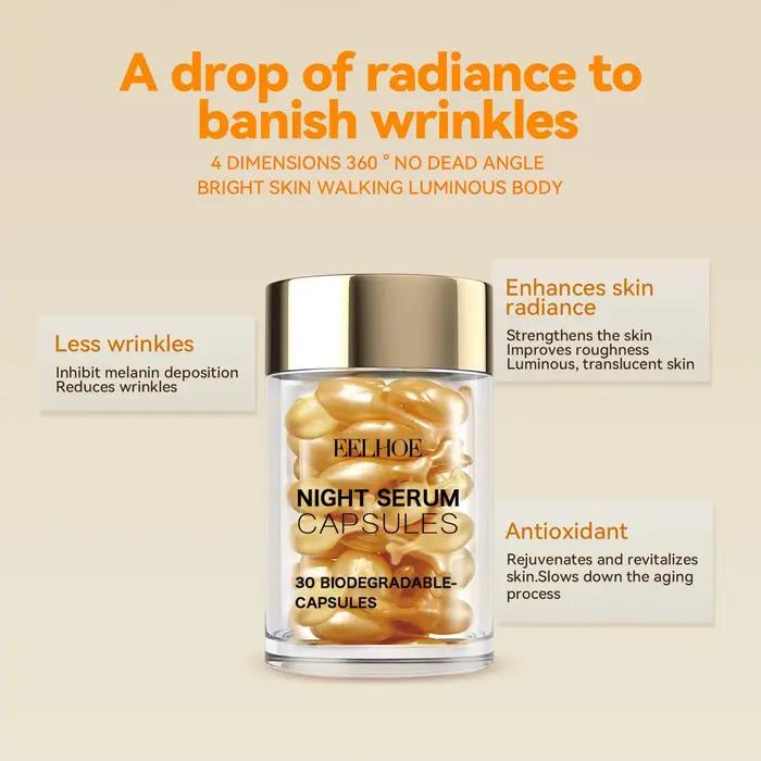Capsule pour le visage à la vitamine C hydratante anti-vieillissement pour éliminer les rides réparer les taches foncées acné rajeunir la peau essence