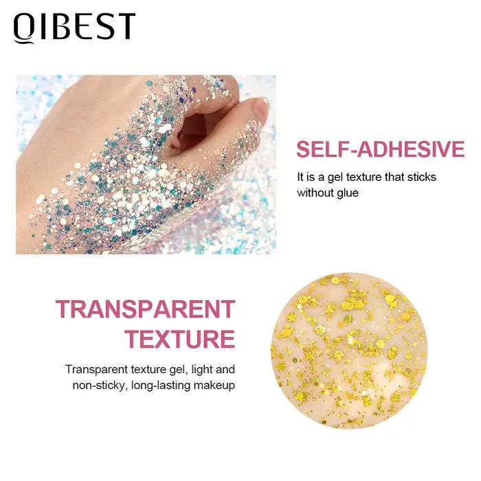 Gel Art Flash paillettes crème festival diamant brillance pour yeux ongles cheveux corps visage occasions spéciales光彩妆闪粉凝胶眼甲发身脸亮片艺术闪光粉霜节亮片装饰舞台闪耀