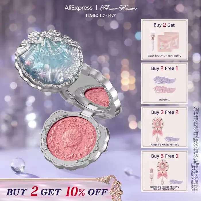 Flower Knows Shell's Jewel Collection Blush en satin de soie