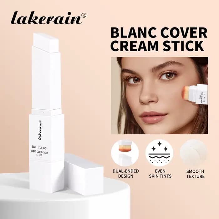 Lakerain Blanc couverture crème bâton conception à double extrémité fond de teint imperméable