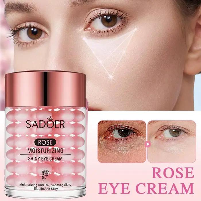 Crème rose hydratante anti-cernes pour femmes, soins de la peau autour des yeux, éclat de la peau, protection des yeux, anti-fatigue oculaire, teint lumineux, soins quotidiens matin et soir, cadeau pour femmes