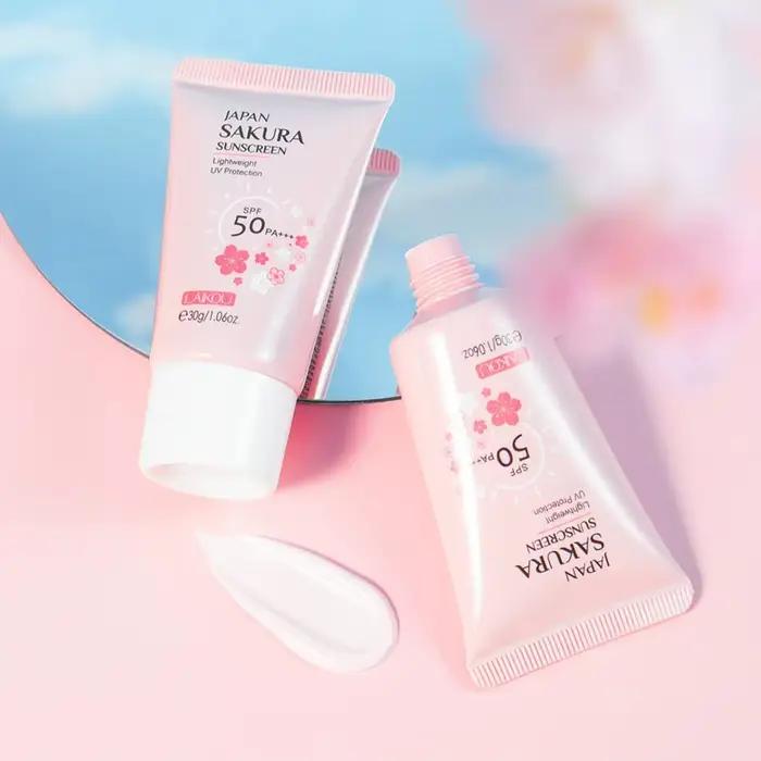 Crème solaire éclaircissante LAIKOU Japan Sakura SPF 50+ pour le visage et le corps
