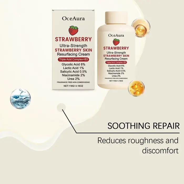 Crème pour le corps aux fraises avec Niacinamide et acide salicylique pour une peau lisse Lotion exfoliante douce légère
