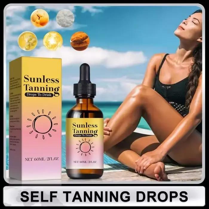 Healthy Glow Drops 60 ml - Formule de bronzage naturelle avec bêta-carotène et vitamines. Améliore le teint et le bien-être cutané.