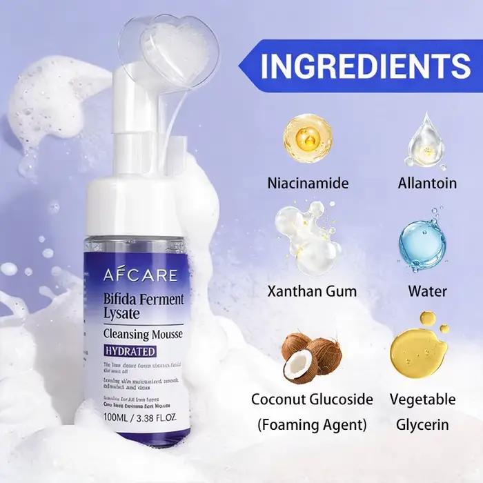 AFCARE Mousse Nettoyante Quotidienne - Nettoyage en Profondeur Doux pour Peaux Sensibles avec Bifida Ferment Lysate