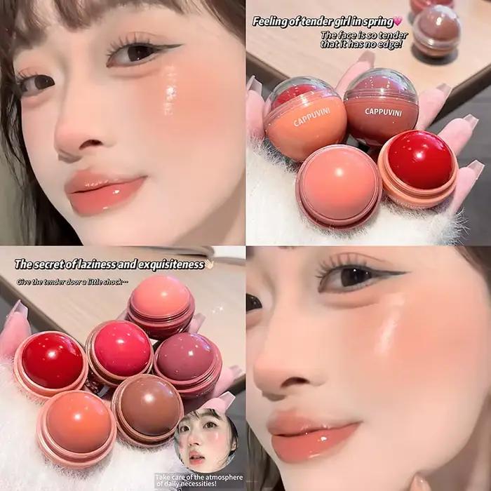 Fard à joues crème hydratant et illuminateur 3D effet naturel rouge vif