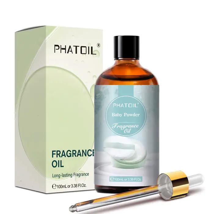 PHATOIL 100ml huile parfumée noix de coco et vanille gomme à bulles brise de mer blanc musc arôme huiles parfumées pour bougies fabrication de savon
