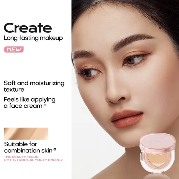 Mistine Foundtion coussin d'air avec finition rosée naturelle maquillage hydrater nourrir crème en poudre pour peau combinée 13g 1 pièce
