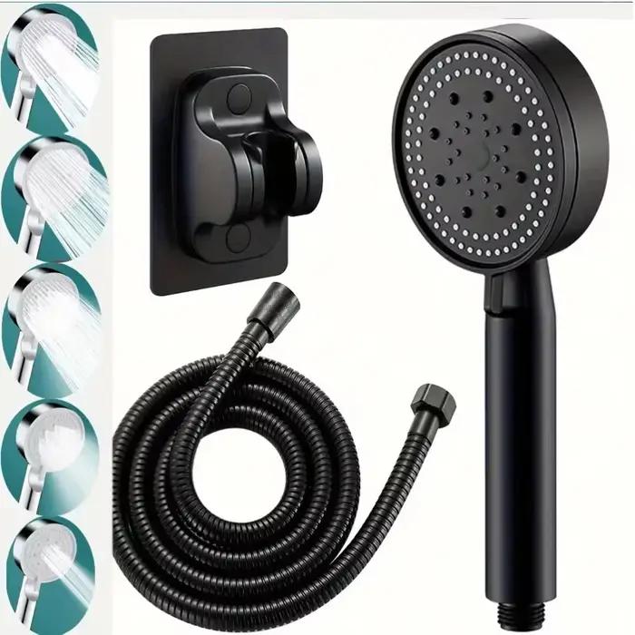 Robinet d'évier de salle de bains, pomme de douche haute pression, 5 Modes réglables avec tuyau d'économie d'eau, arrêt à une touche, accessoires de salle de bains