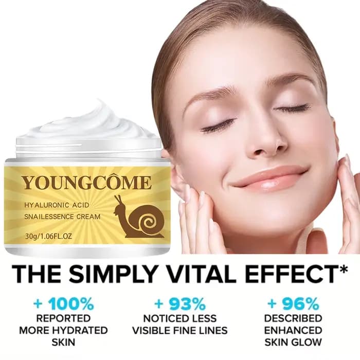 Crème à l'essence d'acide hyaluronique d'escargot nourrit en profondeur la peau améliore la rugosité resserre