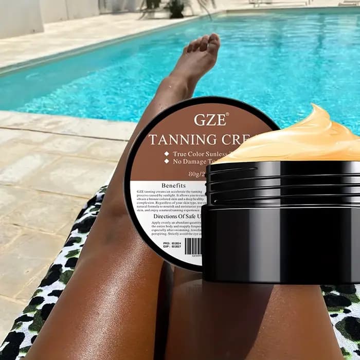 GZE été peau auto-bronzage crème sans soleil auto-bronzant pour visage corps pour lueur naturelle