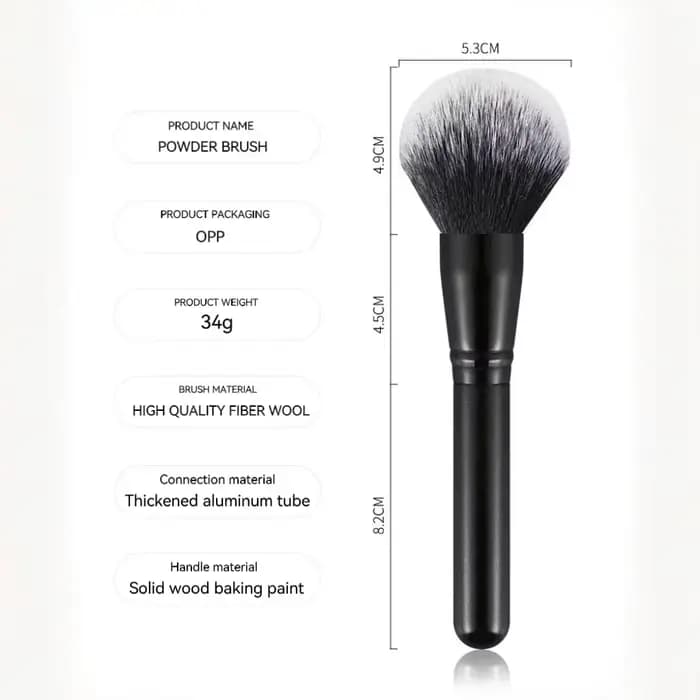 1 grand pinceau de maquillage noir pour poudre libre