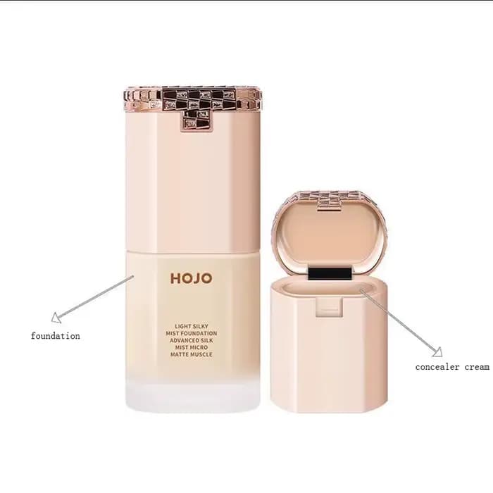 HOJO 2 en 1 Base visage liquide brume fond de teint crème couverture complète correcteur contrôle de l'huile