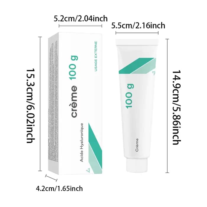 Crème à l'acide hyaluronique premium 100 g – Hydratation profonde