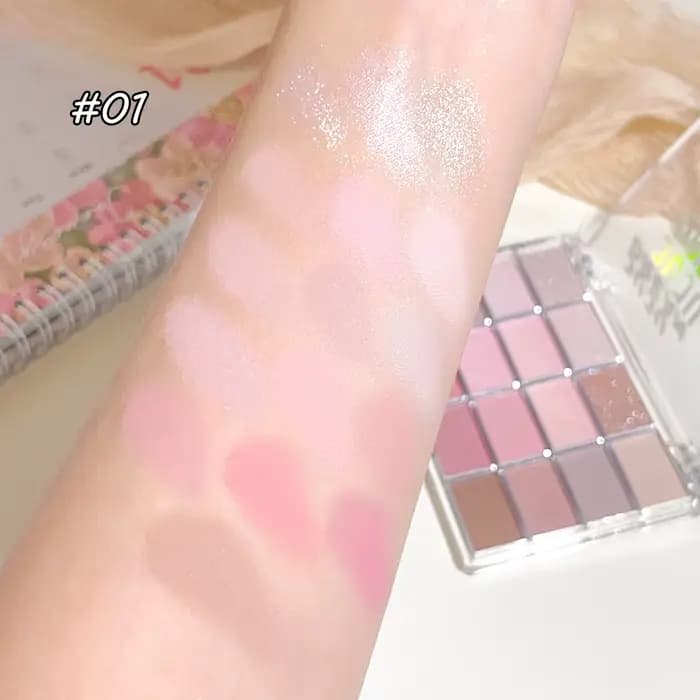 Palette de fards à paupières 16 couleurs mat et scintillants – Tons terre nus