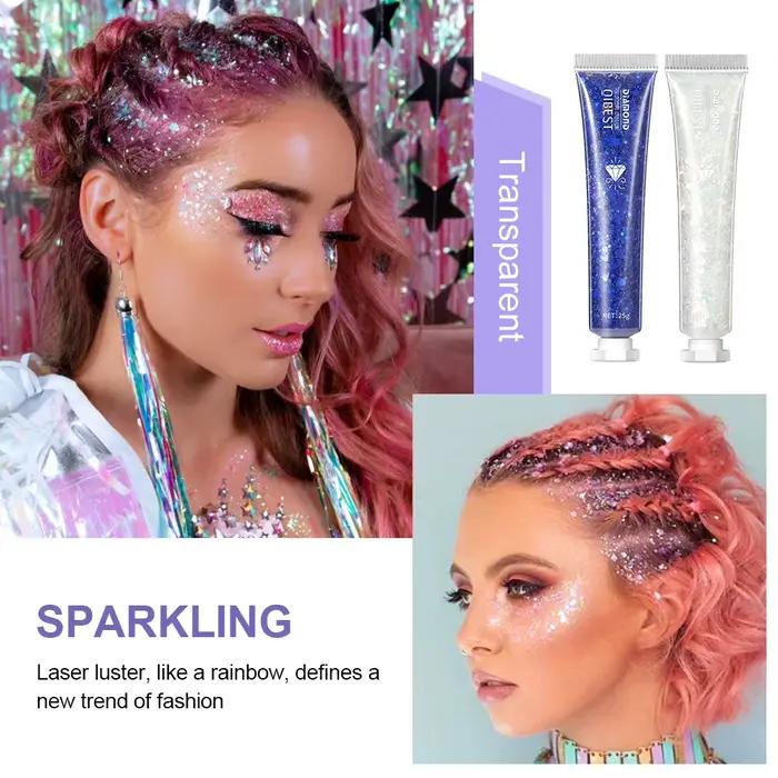 Gel Art Flash paillettes crème festival diamant brillance pour yeux ongles cheveux corps visage occasions spéciales光彩妆闪粉凝胶眼甲发身脸亮片艺术闪光粉霜节亮片装饰舞台闪耀