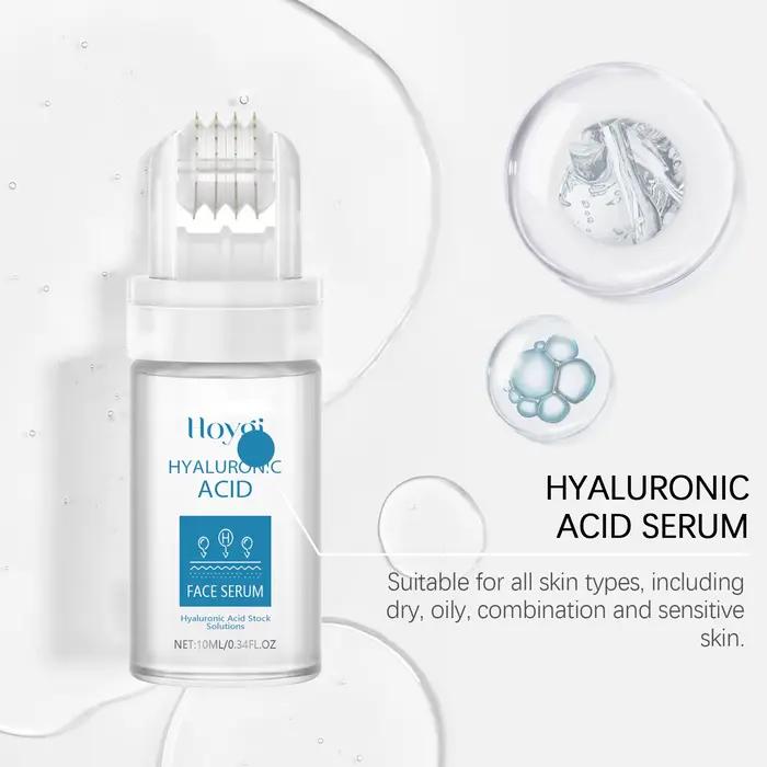 Sérum Visage à l'Acide Hyaluronique 10ML avec Applicateur à Billes – Hydratation Profonde