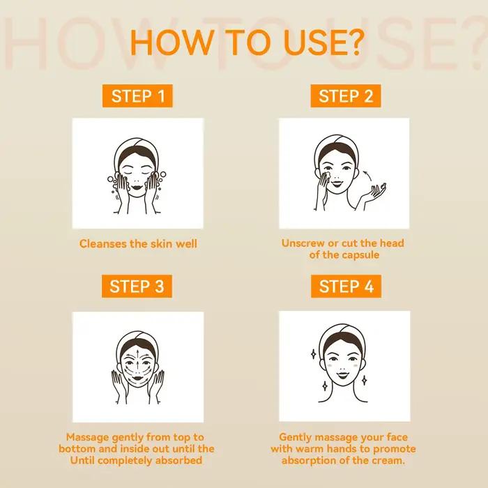 EELHOE vitamine C Anti-âge Capsules raffermissant élimination des rides resserrement hydratant taches de rousseur