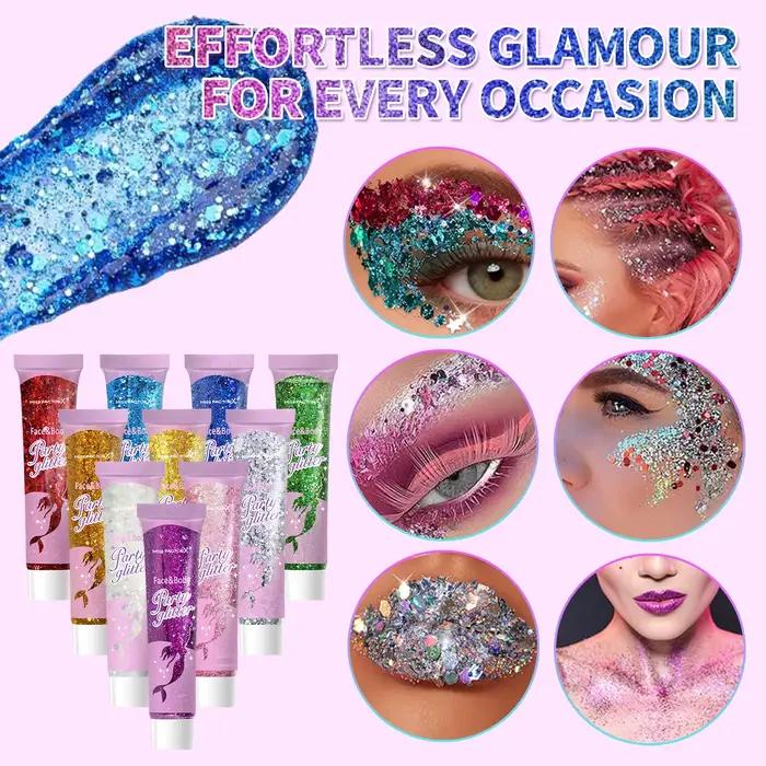30 pièces/boîte de gel pailleté pour le visage et le corps