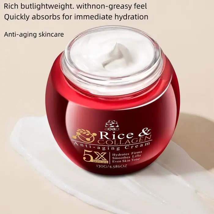 Crème anti-âge au collagène de riz avec céramides et essence d'acide hyaluronique