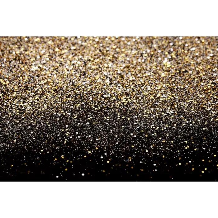 Toile de fond de photographie de bokeh de paillettes d'or et d'argent, arrière-plans de point brillant d'or noir, décor personnalisé de studio de photo pour la fête d'anniversaire