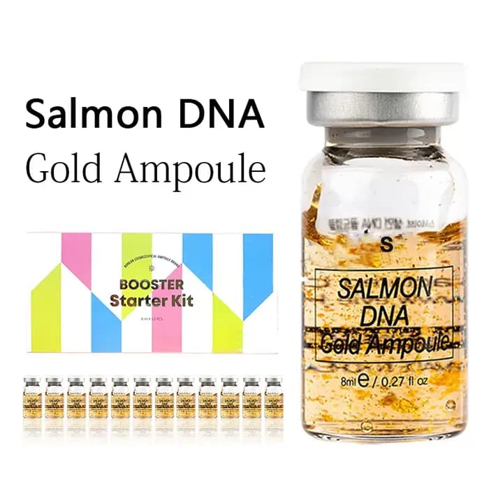Kit Sérum Booster Ampoule Coréen 8ml BB Cream Éclaircissant Hydratant au DNA de Saumon pour Soin de la Peau