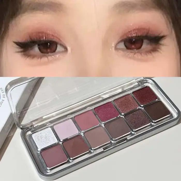 Sexy Rose vin rouge marron paillettes fard à paupières saturation doux mat gris