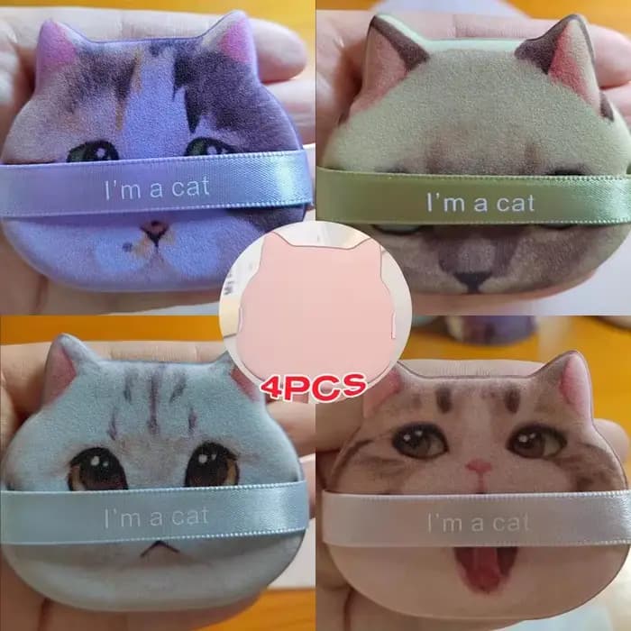 Nouveau chat coussin d'air poudre bouffée hydrophile Non-latex visage corps