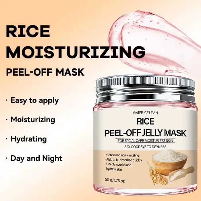 Masque en gel peel-off au riz. Hydrate en profondeur la peau. Soin doux