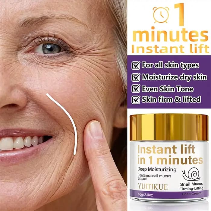 YUITIKUE Crème Visage Lifting Instantané 60g - 1 Min Mucin d'escargot raffermissant