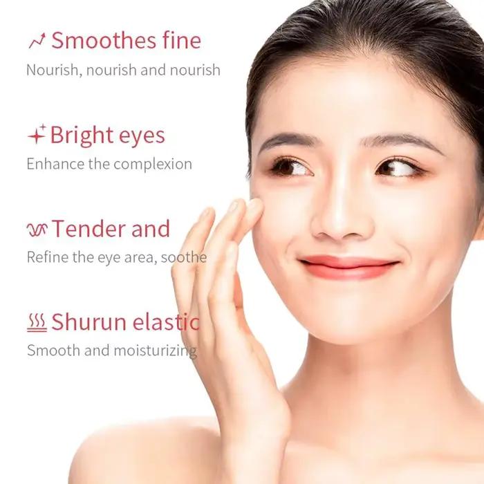 Crème rose hydratante anti-cernes pour femmes, soins de la peau autour des yeux, éclat de la peau, protection des yeux, anti-fatigue oculaire, teint lumineux, soins quotidiens matin et soir, cadeau pour femmes
