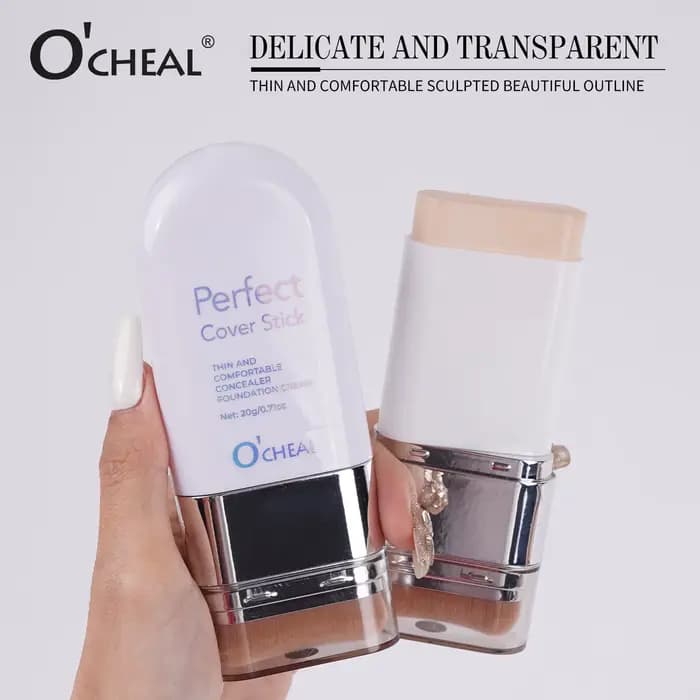 O'CHEAL Perfect Cover, stick de fond de teint 2-en-1 avec pinceau intégré