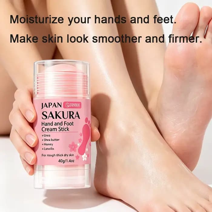JUINHOU Crème stick mains et pieds à la fleur de cerisier 60% URÉE + 2% ACIDE SALICYLIQUE Hydratation intense