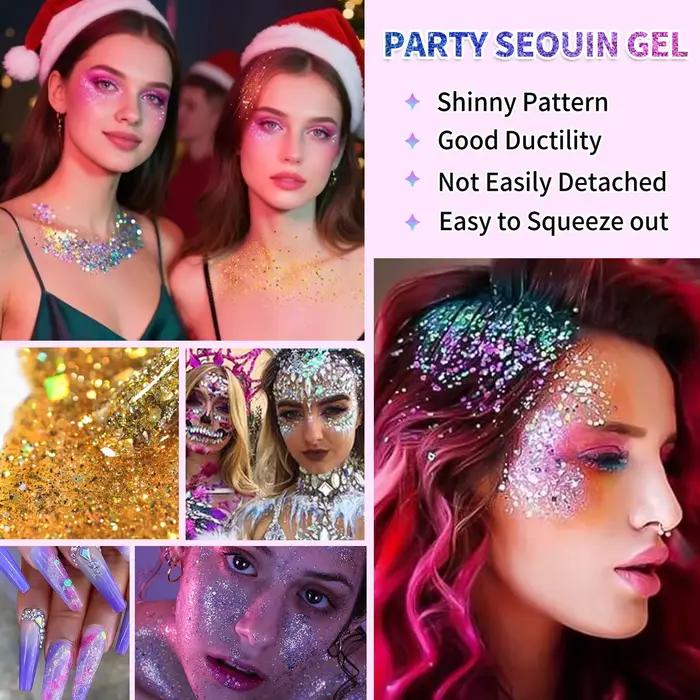 30 pièces/boîte de gel pailleté pour le visage et le corps