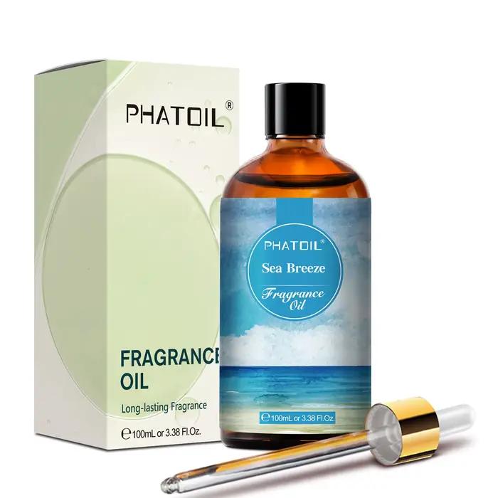 PHATOIL 100ml huile parfumée noix de coco et vanille gomme à bulles brise de mer blanc musc arôme huiles parfumées pour bougies fabrication de savon