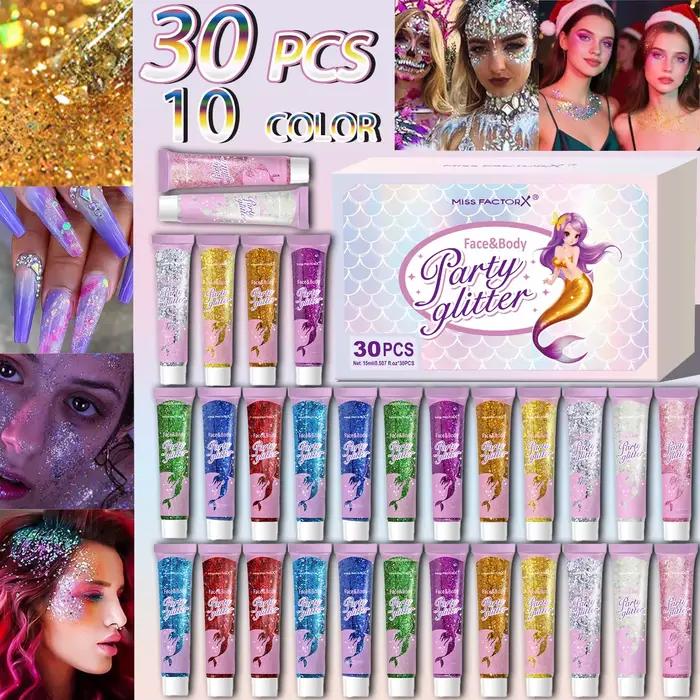 30 pièces/boîte de gel pailleté pour le visage et le corps