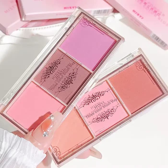 Palette de fards à joues 3 couleurs – Finition mate