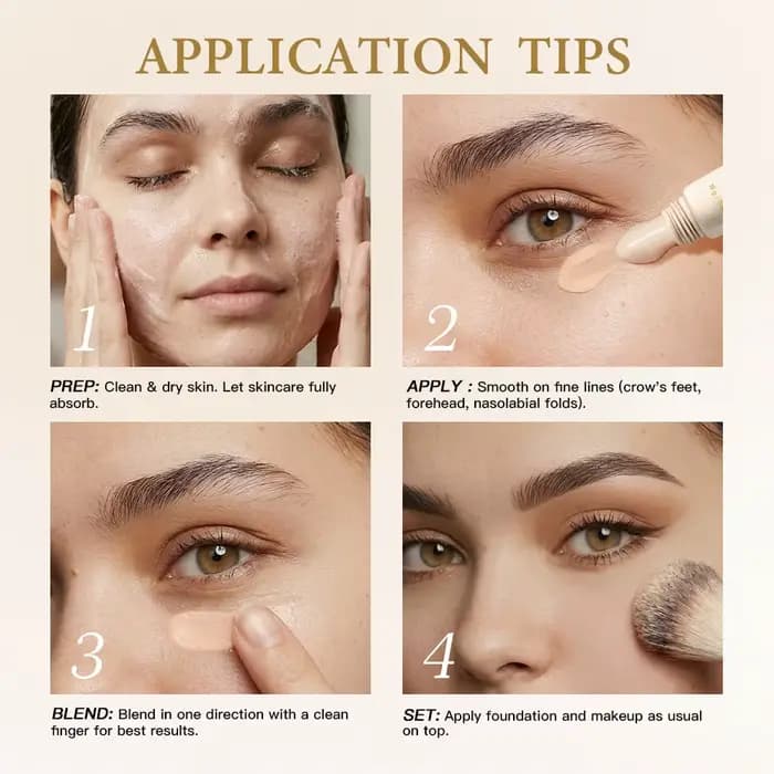 Base de maquillage teintée qui estompe les ridules