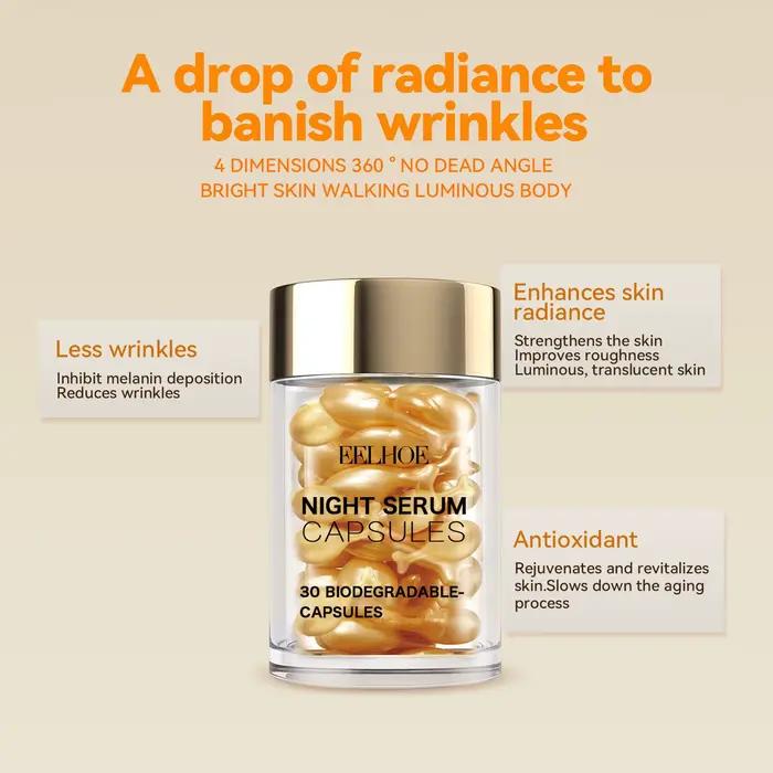 EELHOE vitamine C Anti-âge Capsules raffermissant élimination des rides resserrement hydratant taches de rousseur