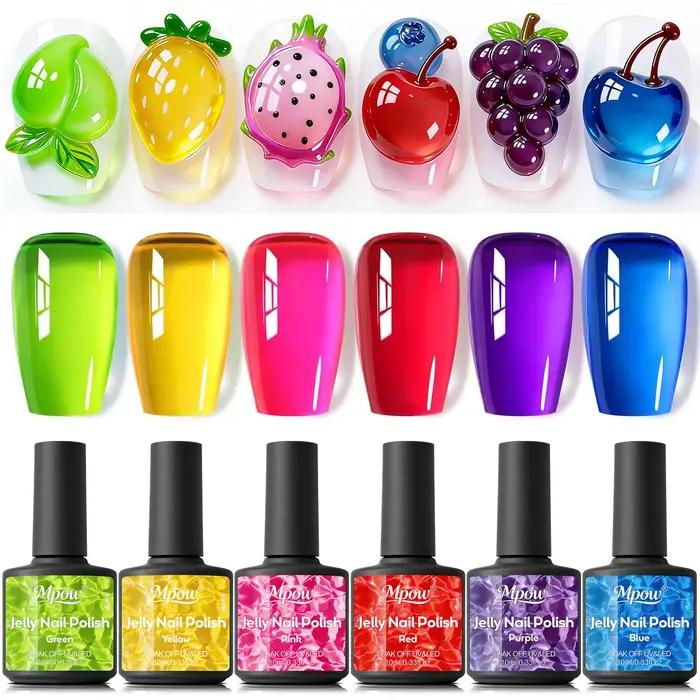 Mpow – Lot de 1 à 6 vernis gel translucides colorés