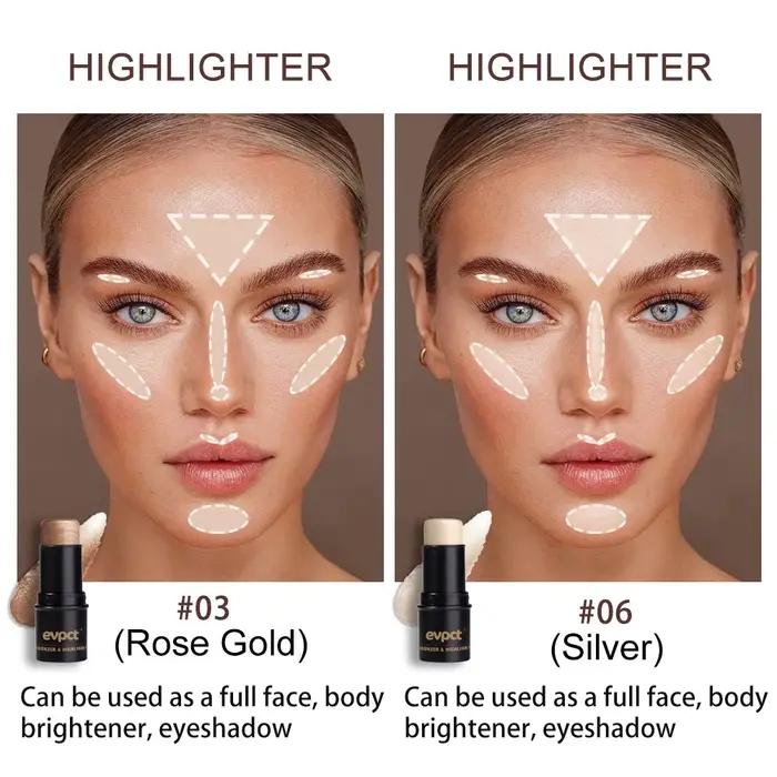 Bâton de mise en évidence et bronzage pour le visage