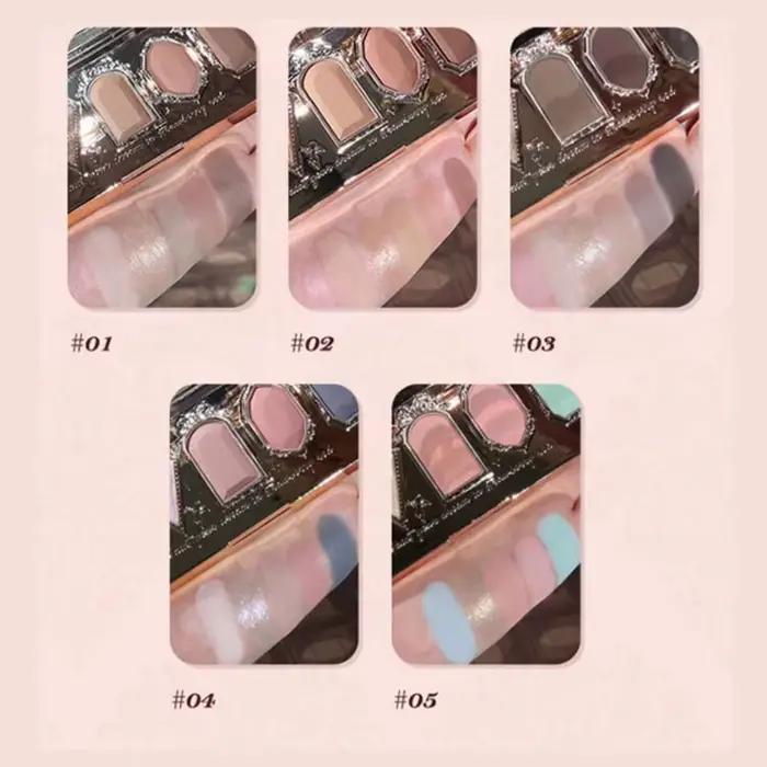 Fleur sait fraise Rococo fard à paupières pressé paillettes 5 couleurs ombre
