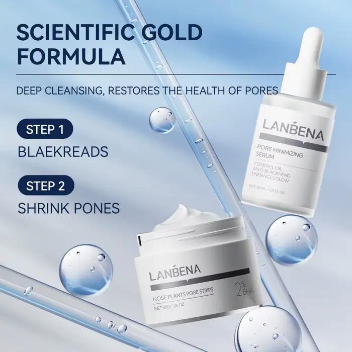 LANBENA points noirs éliminant les bandes nasales et minimiser les pores ensemble de sérum masque nasal