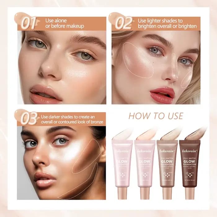 Illuminateur surligneur Paris maquillage véritable Match Lumi Glotion rehausseur de lueur naturelle gouttes bronzantes fond de teint lumineux