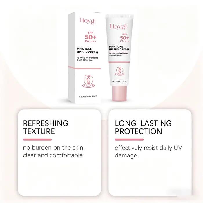 Crème solaire tonifiante rose SPF50+ PA+++ Protection UV éclaircissante