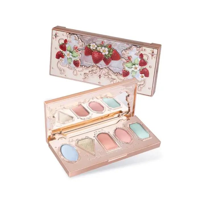Fleur sait fraise Rococo fard à paupières pressé paillettes 5 couleurs ombre