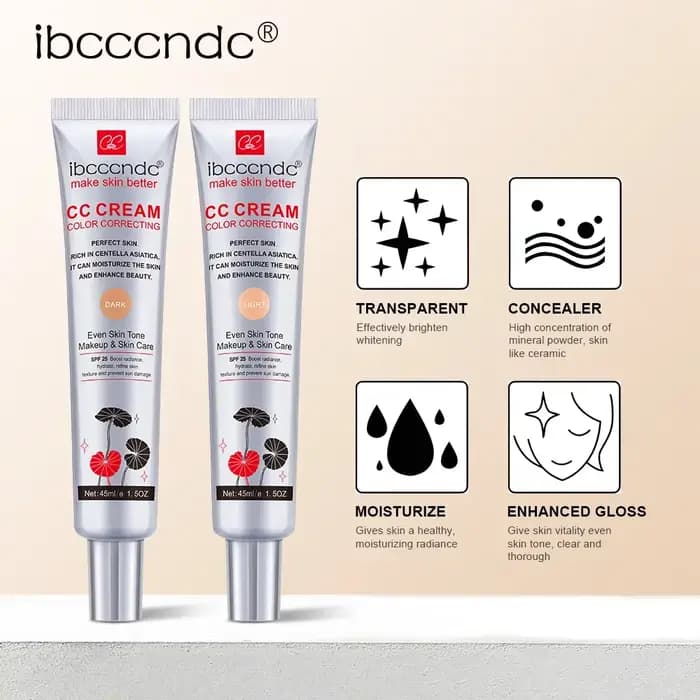 Base de maquillage féminine ErborianCC crème anti-cernes couverture complète fond de teint