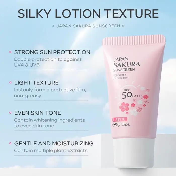 Crème solaire hydratante Laikou Sakura SPF50