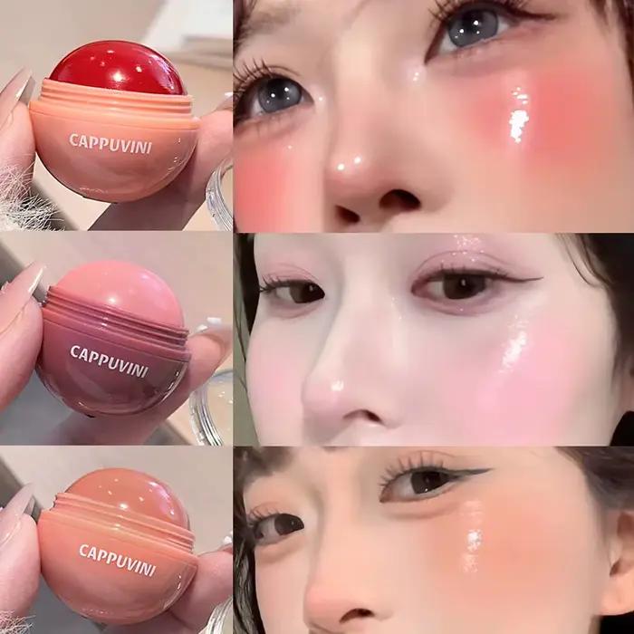 Fard à joues crème hydratant et illuminateur 3D effet naturel rouge vif