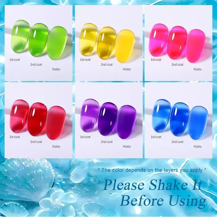 Mpow – Lot de 1 à 6 vernis gel translucides colorés